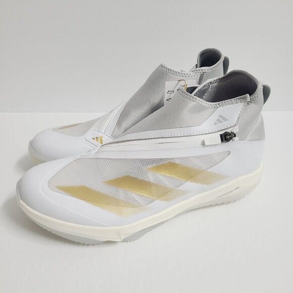 NEW Adidas Adizero Impact+ Turf Baseball Shoes IF8497 Size 12 Cloud White Gold main image 5